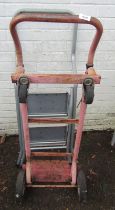 A sack barrow, together with a metal two step ladder. (3)