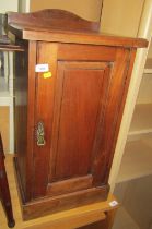 A walnut pot cupboard, with raised back, 80cm high, 41cm wide, 32cm deep.