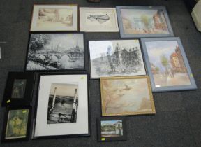 Pictures, prints, etc., to include after Stephen Hunter, Mouston Quay, signed limited edition print