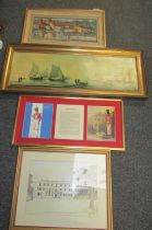 Various pictures, prints, etc., to include The Chartered Institute of Building Englemere King's Rise