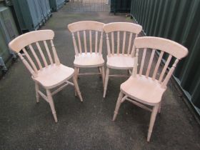 A set of four beech kitchen chairs. With the option of the next lot at the same price.