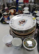 A group of character and Toby jugs, together with commemorative mugs, plates, etc. (1 tray plus)