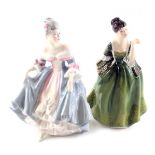 Two Royal Doulton ladies, comprising Southern Belle HN2425 and Fleur HN2368.