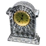 A Waterford crystal table clock, 18cm high.