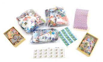 A large quantity of used Elizabeth II stamps, varying denominations, etc.