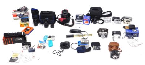 A quantity of camera equipment, to include a Canon Zoom lens, a Paragon 1-63 long lens, etc.
