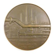 A German Societe Generale Metal Lurgique de Hoboken token, dated 1908-1958, marked Dupagne, 8cm diam