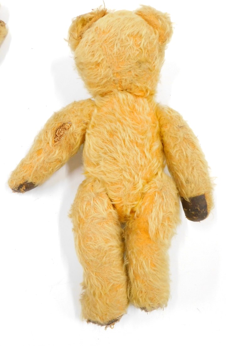 Two early to mid 20thC Teddy bears, another similar, and an early plastic and rubber doll (AF). - Image 5 of 5