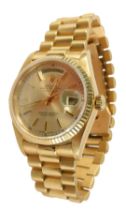 A Rolex Oyster perpetual Datejust 18ct gold gentleman's wristwatch,