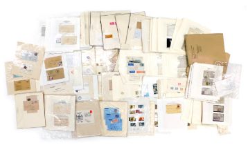 Stamps.- GB.- a small group of postal history with some loose leaves of stamps from albums, includin