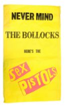 After Jamie Reid (1947-2013). Never Mind the Bollocks Here's the Sex Pistols, advertising poster,