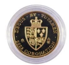 An East India Company Coronation of King Charles III 2023 gold guinea, limited edition number 350/55