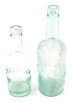 Two mineral bottles, for James Sanderson Gainsborough and F Harrison Gainsborough.