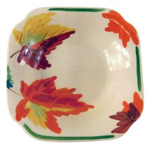 A Clarice Cliff Bizarre small bowl, decorated with autumnal leaves, printed marks to underside, 12cm