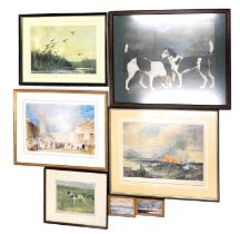 Various prints, including Vernon Ward Louth Market, Peter Scott Humber Lifeboat, etc. (7)