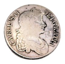 A Carlos II silver crown dated 1673, 29.8g all in.