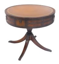 A late 20thC Georgian style drum table, 82cm diameter.
