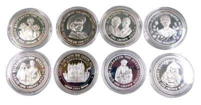 A Pobjoy Mint silver collectors coin set, UK commemorative collectors coin set, to include five poun