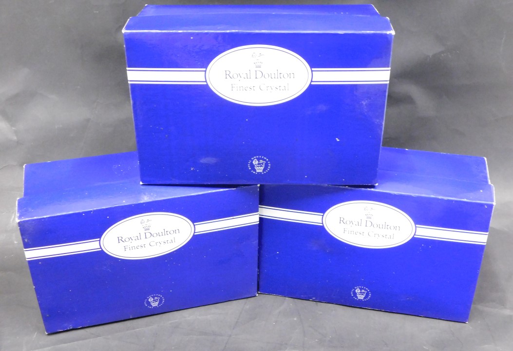 Three pairs of boxed Royal Doulton crystal brandy balloons. - Image 3 of 3