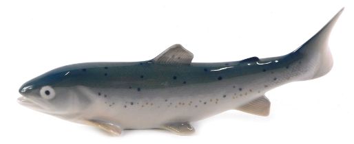 A Royal Copenhagen porcelain salmon, numbered 267, 20cm long.