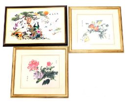 20thC Chinese School. Botanical studies, watercolour, signed with seal mark, a pair, 36cm x 30cm, an