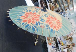 An Oriental paper fan.