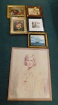 Various pictures, prints, etc., to include after Kathleen Caddick, Sea Wall,