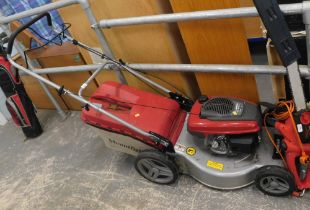 A Honda GCV 160 OHC Mountfield petrol lawn mower.