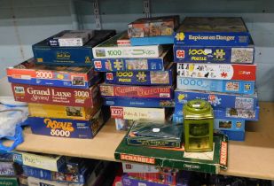 Various board games, to include Trivial Pursuit, Scrabble, puzzles, etc. (a quantity)