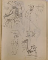 W. Smithson Broadhead (1888-1960). Sketch book, containing pencil studies, circa 1915, together with