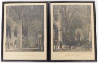 After C. Wild. Two monochrome prints, The West Transept of Lincoln Cathedral, The Choir of Lincoln C