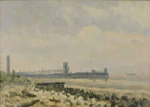 Clive Richard Brown (1901-1991). Immingham, oil on board, signed and titled verso, 24.5cm x 35cm.