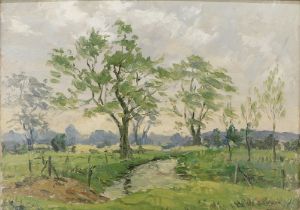 Clive Richard Brown (1901-1991). Waithe Lane, oil on board, signed and titled verso, 24.5cm x 35cm.