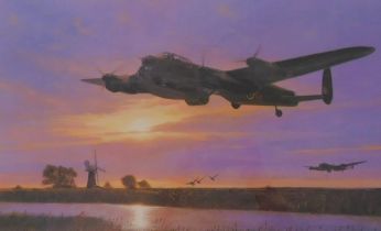 Simon Smith (b.1960). Dambusters Outward Bound, artist signed limited edition coloured print, 553/65