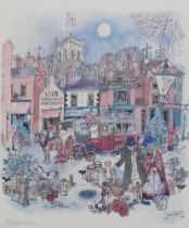 Colin Carr (1929-2002). Christmas in Grimsby, artist signed limited edition coloured print, 103/500,