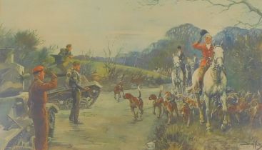 Charles 'Snaffles' Johnson Payne (1884-1967). The Season 1939-40, Artist signed coloured print, 50cm