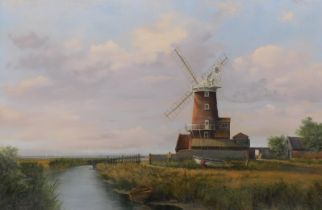 Alan J. Canham (20thC). Windmill, oil on canvas, signed, 59cm x 90cm.