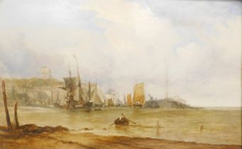 George II Chambers (1830-c.1890). Shipping scene off the coast, oil on canvas, signed and dated 1856