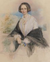 George Richmond (1809-1896). Josephine Butler, watercolour, attributed and titled on mount, 52cm x 3