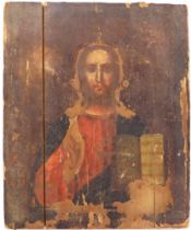 Religious Icon. Jesus Christ, panel, 26.5cm x 21cm. (AF)