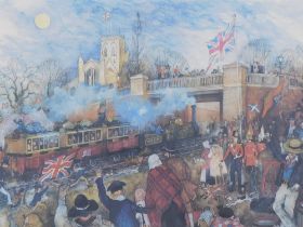 Colin Carr (1929-2002). 150 years of the railways Grimsby (1848-1998), artist signed limited edition