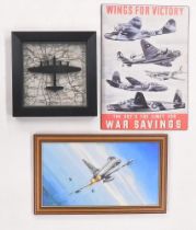 After Michael Rondot. Fighter planes, coloured print, 14.5cm x 26cm and two others Coleby Grange, Wa