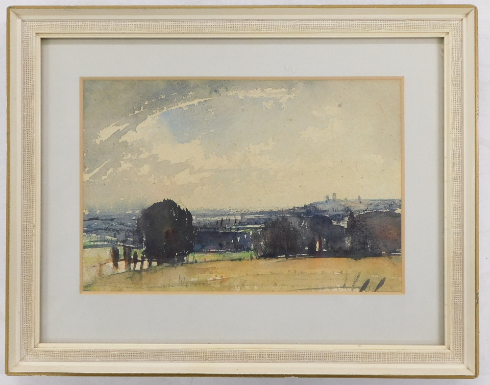 I. Kathleen Rollet (1898-?). Lincoln Landscape, watercolour, 11.5cm x 17cm. With newspaper cutting. - Image 2 of 4