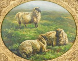 Thomas Sidney Cooper (1803-1902). Sheep, oil on board, signed and dated(18)71, 38cm x 48cm.