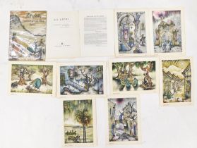 After Zvi Livni (b.1927). Landscape and Man in Israel - eight lithographs, 'Yavneb' Publishing House