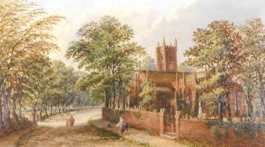 Walter Reeves (19thC). Handsworth Church, oil on canvas, signed, titled and dated 1876 verso, 34cm x