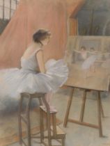 Fanny Laurent Fleury (1848-1920/40). Ballerina, pastel, signed, 59cm x 44cm. Gallery label verso Fra