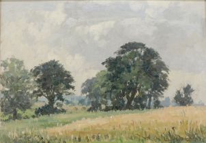 Clive Richard Brown (1901-1991). Near Beelsby, oil on board, signed and titled verso, 24.5cm x 35cm.