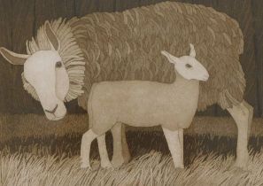 Bill Yardley (1940-2012). A proud ewe, artist signed and titled etching, 20/30, 26.5cm x 31cm.