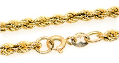 A 9ct gold rope twist design necklace, 4.23g.